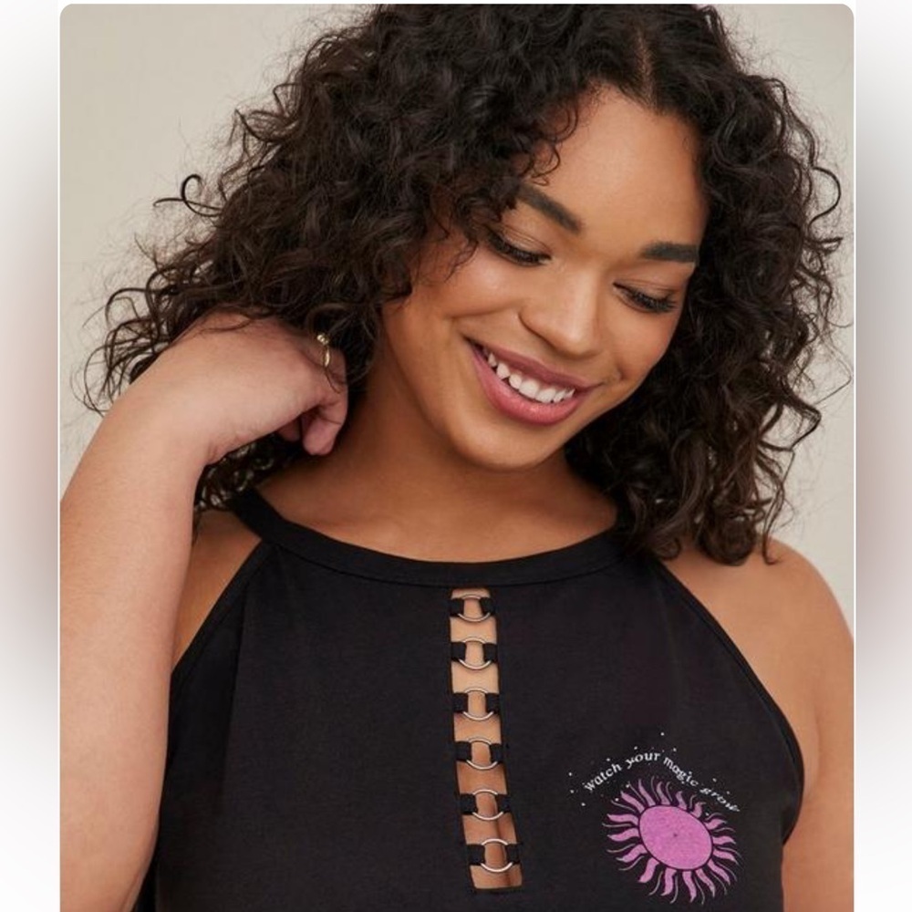 New Torrid Women’s Classic Fit Heritage Slub O Ring Tank Black 5X BNWT - Picture 3 of 8
